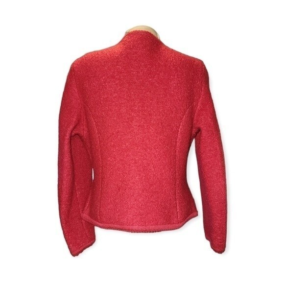 Lands' End Vintage Red 100% Wool Cardigan Sweater Size 12 - Picture 4 of 8